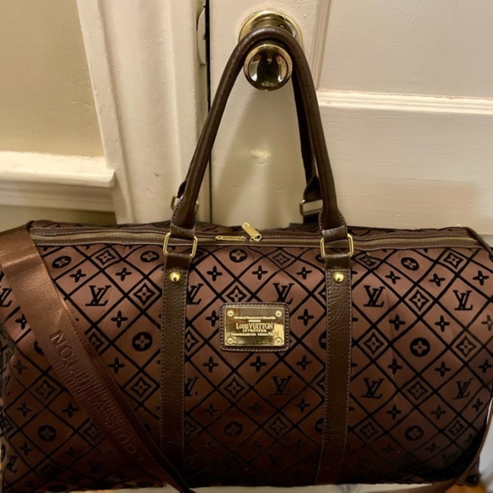 Satin Cloth/Raised Velvet LV Monogram Keepall. Nice Bag